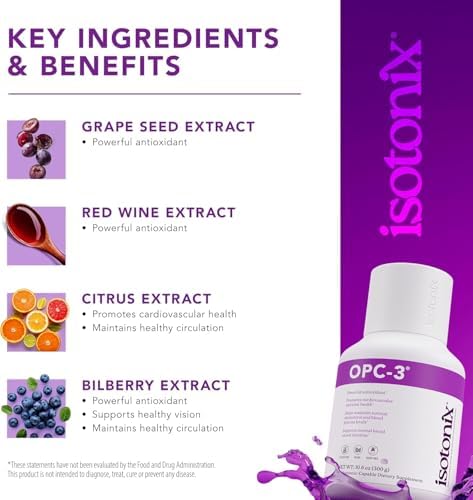 Isotonix Antioxidant Supplement, 90 Servings | Pycnogenol, Grape Seed, Pine Bark, Bilberry & Red Wine Extract, Polyphenols for Healthy Circulation, Isotonic, Vegan