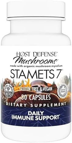 Host Defense Stamets 7-7 Species Blend - Mushroom Supplement for Immune Support - Includes Royal Sun Blazei, Cordyceps, Reishi, Maitake, Lion's Mane, Chaga & Mesima - 60 Capsules (30 Servings)*