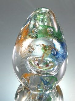 M Design Art Handcraft Crystal Rainbow Water Ring Glass Paperweight PP-0171