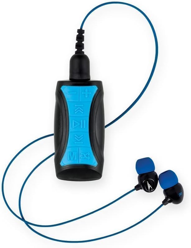 H2O Audio Stream 3 PRO and Surge S+ Earbuds - Underwater Streaming Music Waterproof MP3 Player for Swimming with Bluetooth and Short Cord Underwater