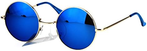 SA106 Reflective Color Mirrored Hippie Groove Round Circle Lens Retro Sunglasses