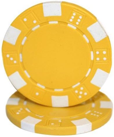 Brybelly Clay Composite Striped Dice 11.5-gram Poker Chips (100-pack) - Blank Non-denominated Poker Chips - Custom Cash Games and Home Casino Poker Nights