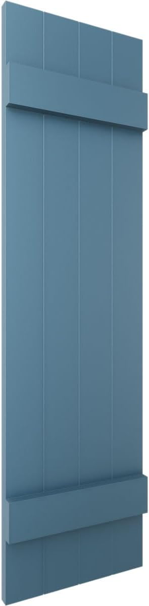 14"W x 59"H Lifetime Vinyl, Standard Four Board Joined, Board-n-Batten Shutters, w/Installation Shutter-Lok's & Matching Screws (Per Pair), Forest Green