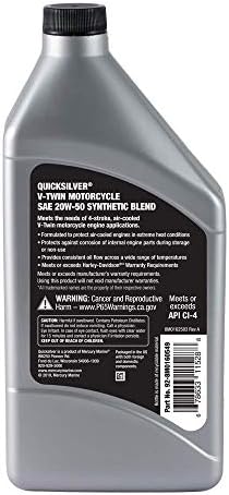 Quicksilver 20W-50 Synthetic Motorcycle Oil, 1 Gallon