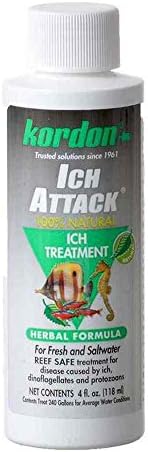 Kordon Ich-Attack Disease Inhibitor: Natural Solution for Ich & External Fish Diseases, 100% Organic Herbal Treatment for Fresh & Saltwater