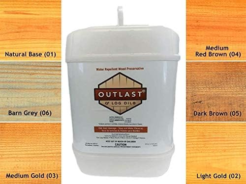 Outlast - Q8 Log Oil Wood Preservative for Decks, Log Homes, End Cuts, & More - Natural - 5 Gallon