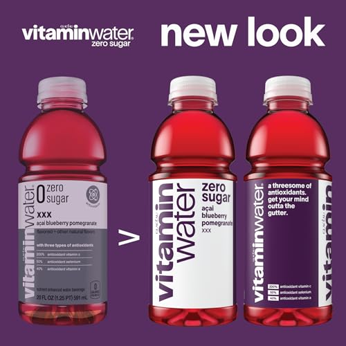 vitaminwater Squeezed Lemonade Zero Sugar, Flavored Water Beverage Bottles, 20 fl oz, 12 Pack