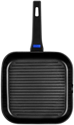 Monix Solid+ Cast Aluminium Non-Stick Ribbed Hot Plate, 40 cm, Black