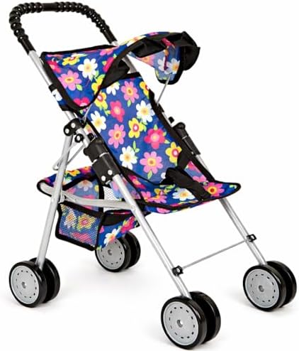 fash n kolor, My First Baby Doll Stroller with Flower Design with Basket in The Bottom- 2 Free Magic Bottles Included