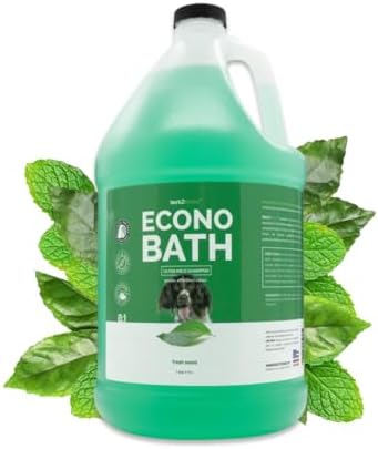 Bark2Basics Econo Bath Dog Shampoo, 1 Gallon - Ultra Mild, All Natural Ingredients, Gently Cleans and Moisturizes, Adds Shine to Coat