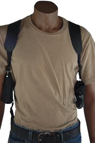 Barsony New Concealment Shoulder Holster w/Double Mag Pouch Compact 9mm 40 45