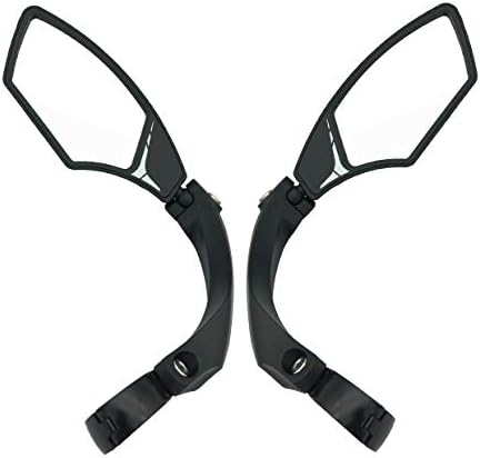 Hafny Handlebar Bike Mirror – HD Glass, Wide Angle, Adjustable 360° Rear View – Shatterproof, Anti-Glare, Premium, MTB, E-Bike, and Commuter Cycling Safety, HF-MR095 (Silver Left)