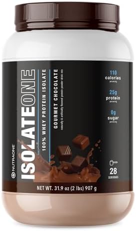 NutraOne IsolateOne Whey Isolate Protein Powder 100% Pure Whey Isolate Powder (Gourmet Chocolate - 2 lbs)