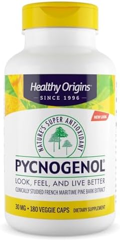 Healthy Origins Pycnogenol Pine Bark 100 mg, 60 Veggie Caps
