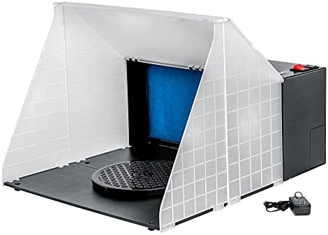 Master Airbrush Portable Airbrush Spray Booth Kit | With 25W Fan, Turntable &Extension Hose, 16.5"x19"x13.5" Hobby Airbrush Booth for Painting, Models
