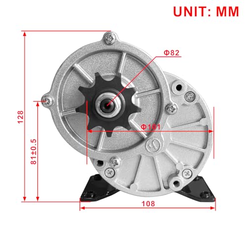 24 Volt 350 Watt MY1016Z3 Gear Reduction Electric Motor with 9 Tooth Sprocket for E Scooter