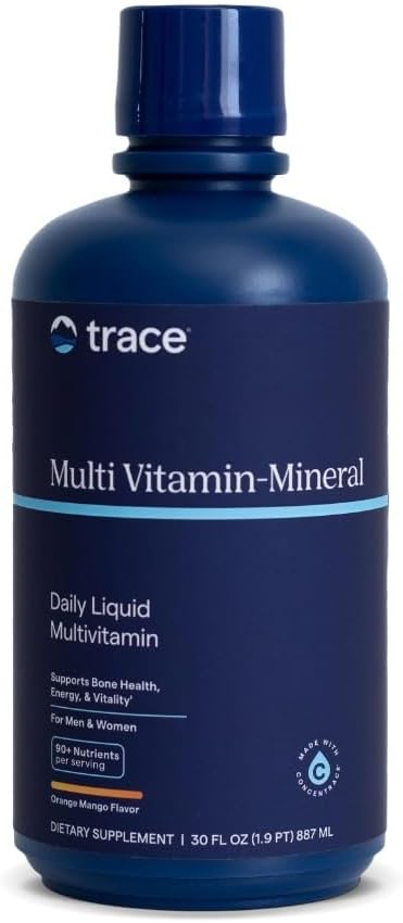 Trace Minerals Liquid Multivitamin with 72+ Minerals, Berry, 32 oz | 600 mg calcium, 100+ nutrients per serving, Supports energy and bones, Daily vitamins for adults