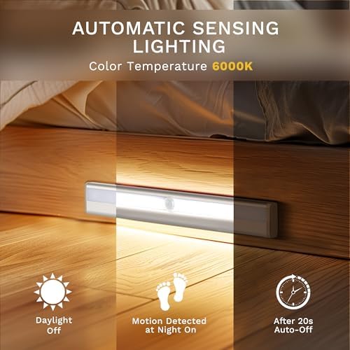 lexall 6 Pack Battery Powered Motion Sensor Lights Indoor, Closet Lights