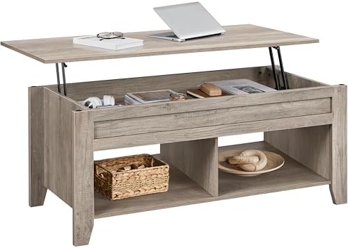 Yaheetech Lift Top Coffee Table with Hidden Storage Compartment Gray 47.5in