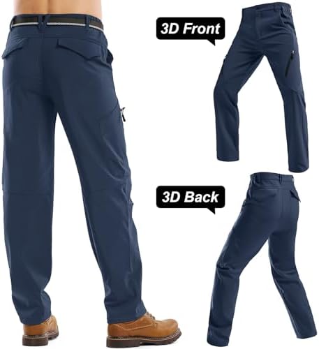 Men's Waterproof Pants Fleece Lined Insulated Winter Hiking Ski Snow Pants