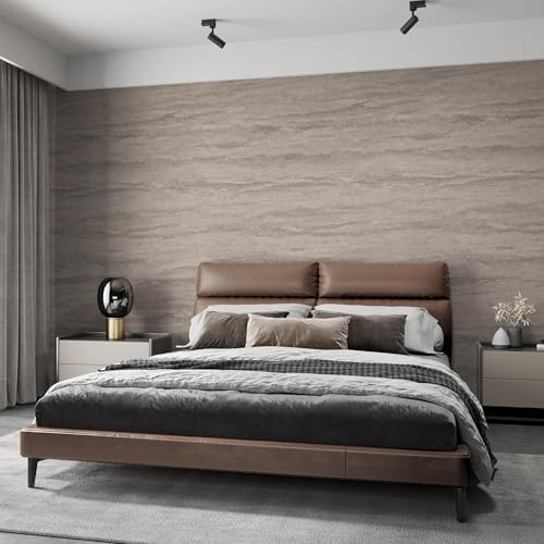 48x197inch Extra Wide Grey Marble Wallpaper Peel Stick Matte Thick Waterproof Adhesive Furniture Sticker Dark Gray Granite Textured Countertop Contact Paper Vinyl Wall Sticker for Bedroom Living Room
