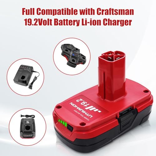2 Packs 3.6Ah Replacement for Craftsman 19.2 Volt Battery(Red) | Compatible with Craftsman 19.2V Batteries Diehard C3 315.pp2011 315.pp2020 315.113753 130279005 1323903 11375 315.115410