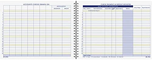 Adams Check Payment and Deposit Register, 8-1/2" x 11", 44 Pages (AFR60), White