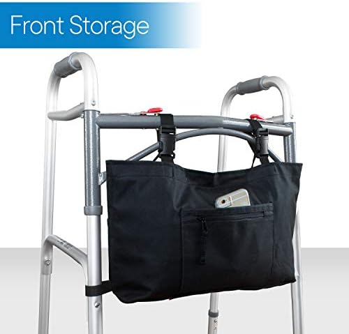 RMS Water Resistant Tote Bag for Walker and Scooter (Butterfly) | Walker Bag and Organizer, Carry a phone, wallet and personal items on a walker, rollator or scooter within easy reach