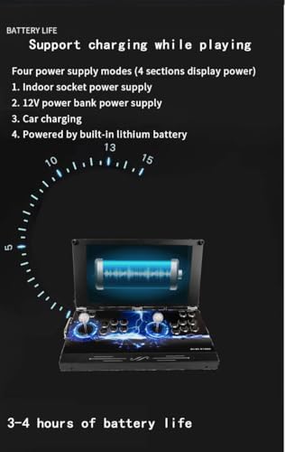 TOJASDN 30000 in 1 Portable Arcade Game Console 17.5-inch HD Screen Dual Players Pandoras Box 80S