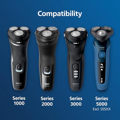 Philips Norelco Genuine Replacement Heads, 3 Count | 27 Self Sharpening PowerCut Blades, Compatible with Series 1000 - 3000, SH30/52
