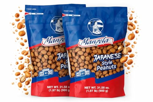 Manzela Crunchy Japanese-Style Flavor Peanuts | Large 900g Resealable Bag, Mexican Favorite with a Japanese Twist, No Artificial Flavors