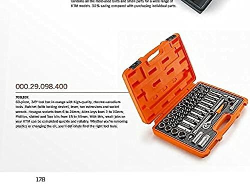 NEW KTM 60 PIECE 3/8" TOOL BOX SET KIT SX EXC XC SXF SR JR 00029098100
