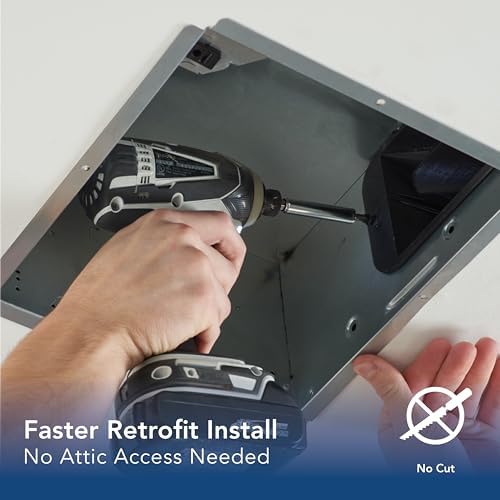 Broan-NuTone Bathroom Exhaust Fan – Retrofit Design Replaces Existing Fan Without Attic Access, Quiet 1.0 Sones, 110 CFM, Powerful Ventilation with 4 Selectable CCT Light Settings for a Modern Look