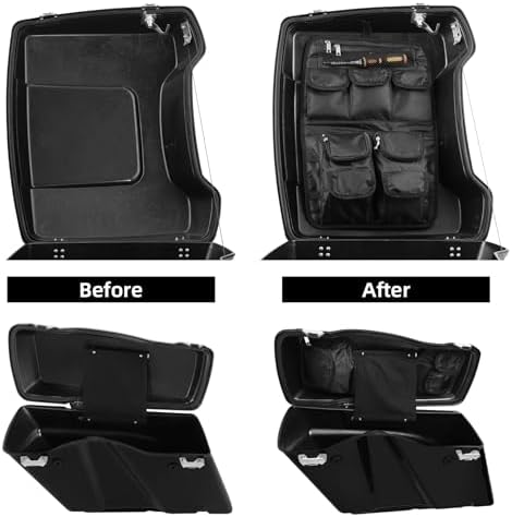 TCMT Motorcycle Saddle Bag Lid Organizer for Harley Touring Road King Street Electra Road Glide FLH/T 1999-2013