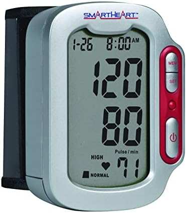 SmartHeart Automatic Wrist Digital Blood Pressure Monitor (1-Person, 90 Memory) | Adult Wrist Cuff, 90-Reading Memory, Automatic Inflation & Deflation