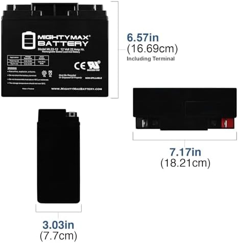 Mighty Max Battery ML22-12 - 12V 22AH UPS Battery Replaces Enduring 6FM22, 6-FM-22