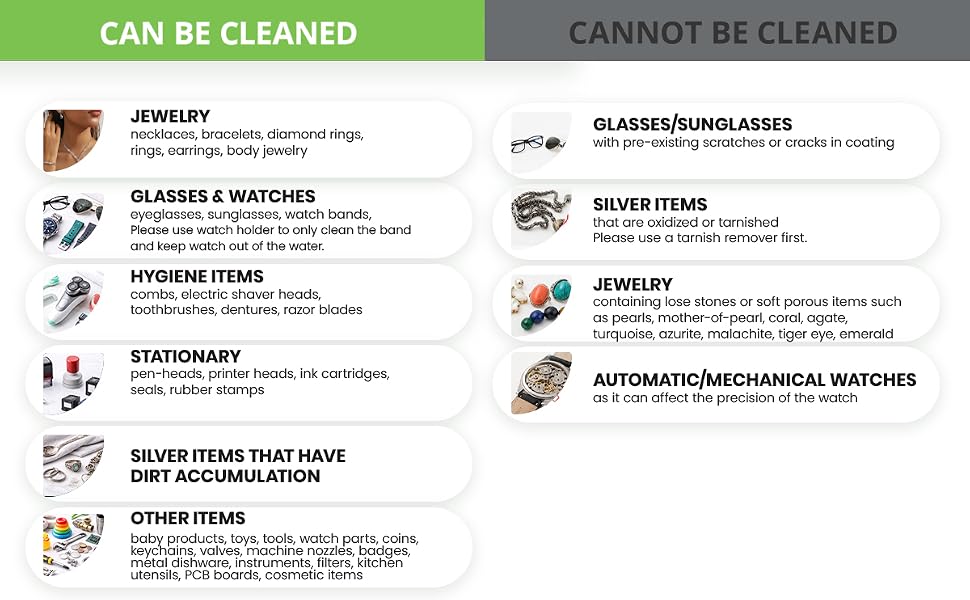 VisiClean Ultrasonic Jewelry Cleaner Uses
