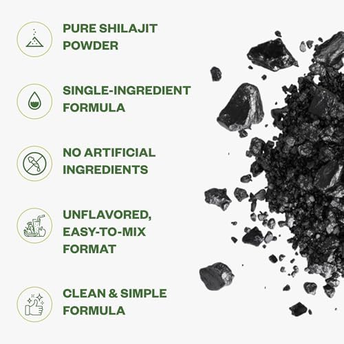 Purisure Shilajit Supplement Powder, 100g, Pure Himalayan Mineral with Fulvic Acid Powder, 12:1 Pure Fulvic Minerals Compound for Energy Supplement