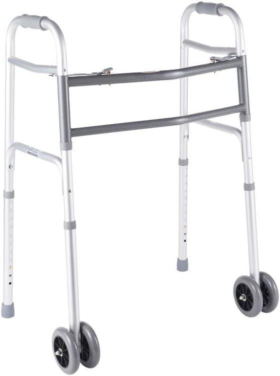 Days Bariatric Adjustable Walker with Double 5" Wheels, 700 lb Weight Capacity, Extra Wide Rollator for Elderly & Handicapped
