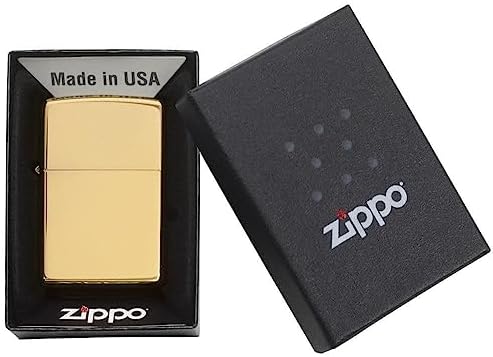 Zippo High Polish Solid Brass Refillable Windproof Pocket Lighter | Ideal gift for birthdays, Father's Day, Christmas, Valentine's Day, weddings