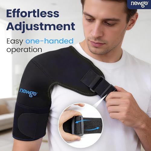 NEWGO Shoulder Ice Pack, Compression for Both Shoulders, FSA Eligible, M
