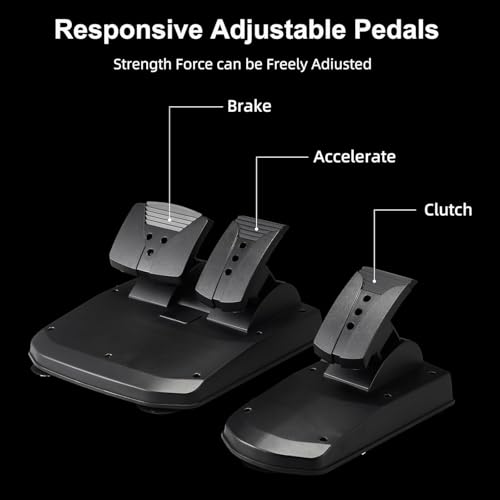 DOYO Gaming Steering Wheel with Pedals for PC, Xbox One, Xbox Series X