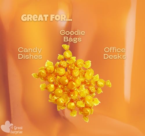 Butterscotch Hard Candy 4 lb Bulk Individually Wrapped | Classic Discs Treats Butterscotch Candy Discs Buttons Classic Creamy & Old Fashioned