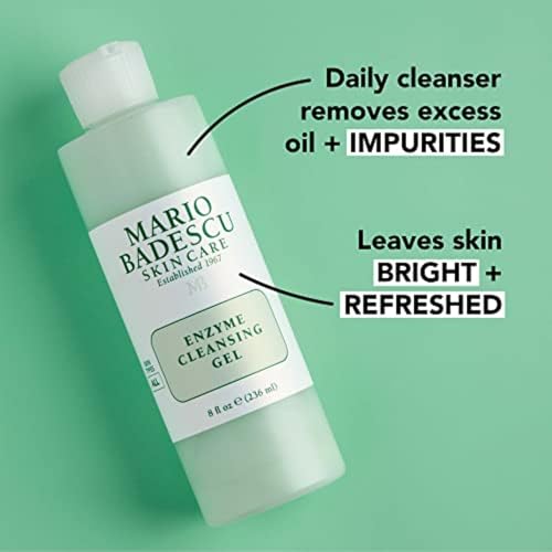 Mario Badescu Enzyme Cleansing Gel Face Wash, Oil-Free Facial Cleanser with Papaya Enzyme & Grapefruit Extract, Exfoliating Skin Care for All Skin Types, Removes Excess Oil & Impurities