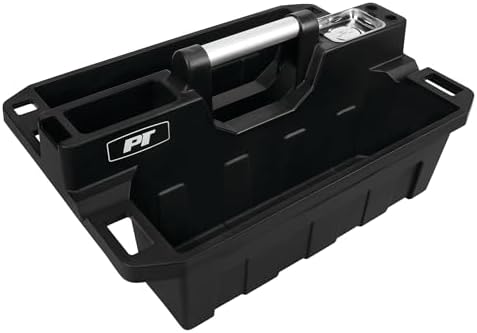 Performance Tool W54026 26 in. Steel Tool Box with Removable Tote | Heavy duty steel storage box and organizer. Recessed ergonomic comfort handle. Strong double latch with padlock eyehole