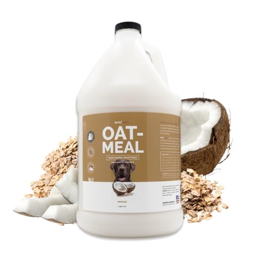Bark2Basics Oatmeal Dog Conditioner for Itchy Skin Relief, 1 Gallon, 16:1 | 16:1 Concentrate, Colloidal Oatmeal Soothes Sensitive Skin