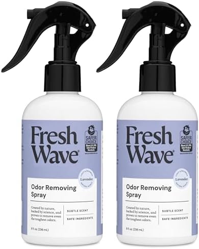 Fresh Wave Lavender Room and Fabric Air Freshener Spray, 2-Pk, 8 oz | Plant-based formula, Pet-safe and people-safe, Fabric and room deodorizer