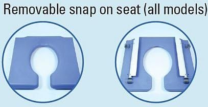 Aluminum Shower Commode Chair Wide Seat EZee Life 20" (Blue)