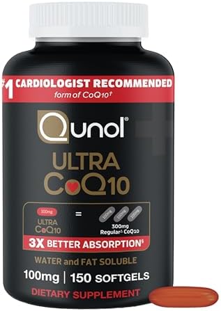Qunol Ultra CoQ10 100mg, 3X Better Absorption, Antioxidant, 240 Softgels | #1 Cardiologist Recommended Supplement for Heart Health, Coenzyme Q10 Supplement to support Vascular Health & Cellular Energy