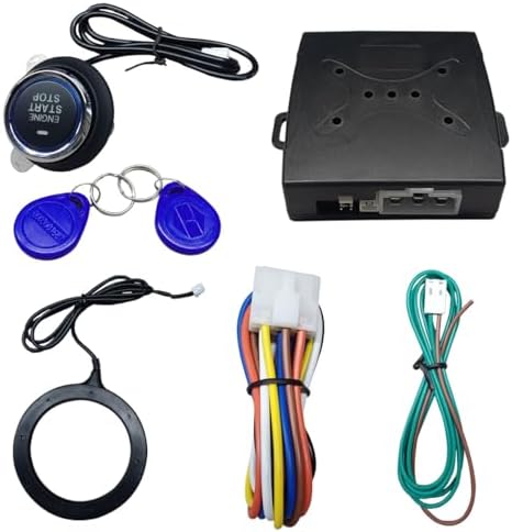 BDZMC Car Push Engine Start Button Kit | Upgrade Push to Start Ignition Kit, Smart Keyless Go System for Most DC12V Cars